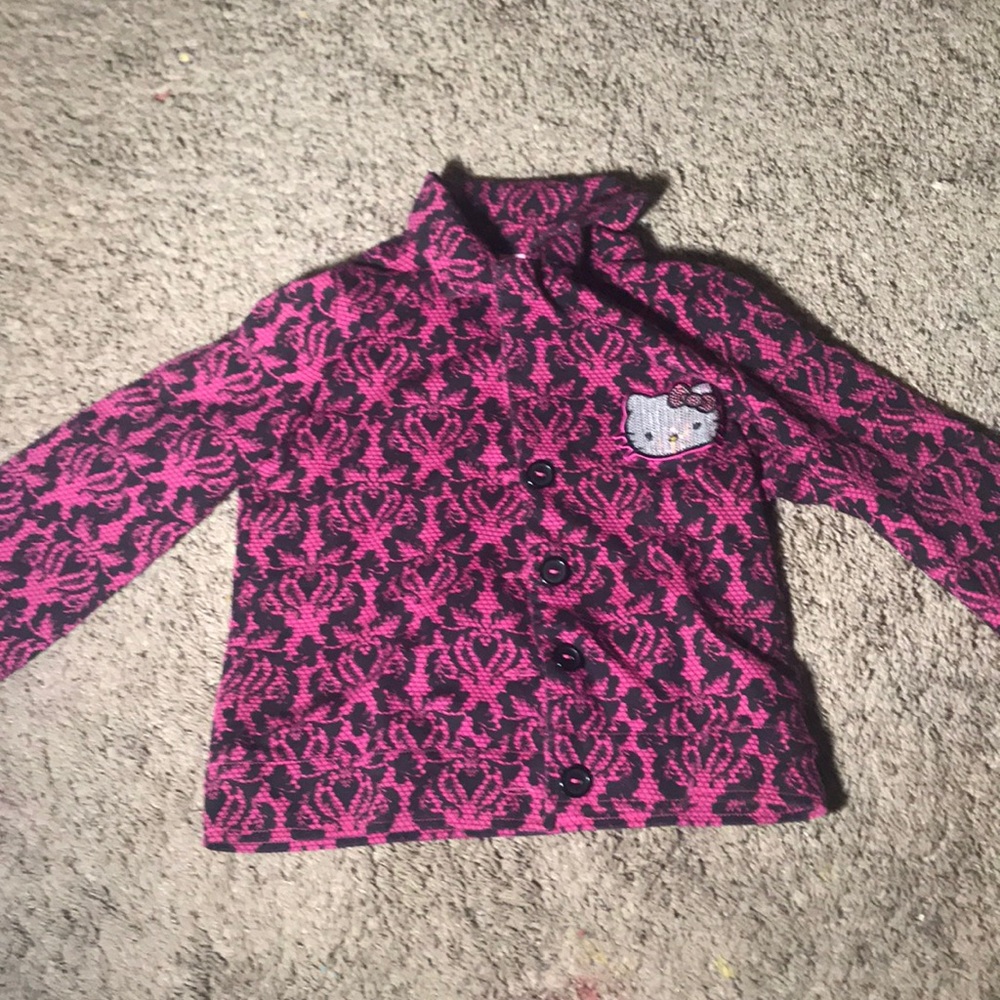 Cute pink and black hello kitty coat